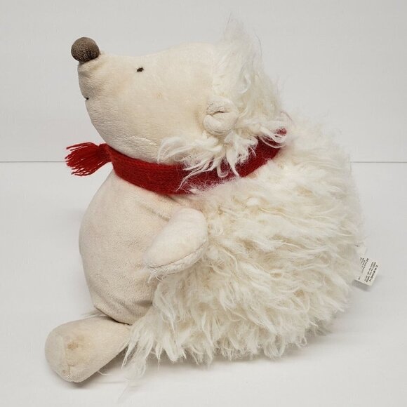 Pier 1 Imports 10" Herbert the Hedgehog White with Red Scarf Heart Stuffed Plush - Picture 3 of 5